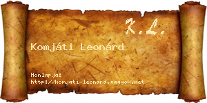 Komjáti Leonárd névjegykártya