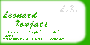 leonard komjati business card